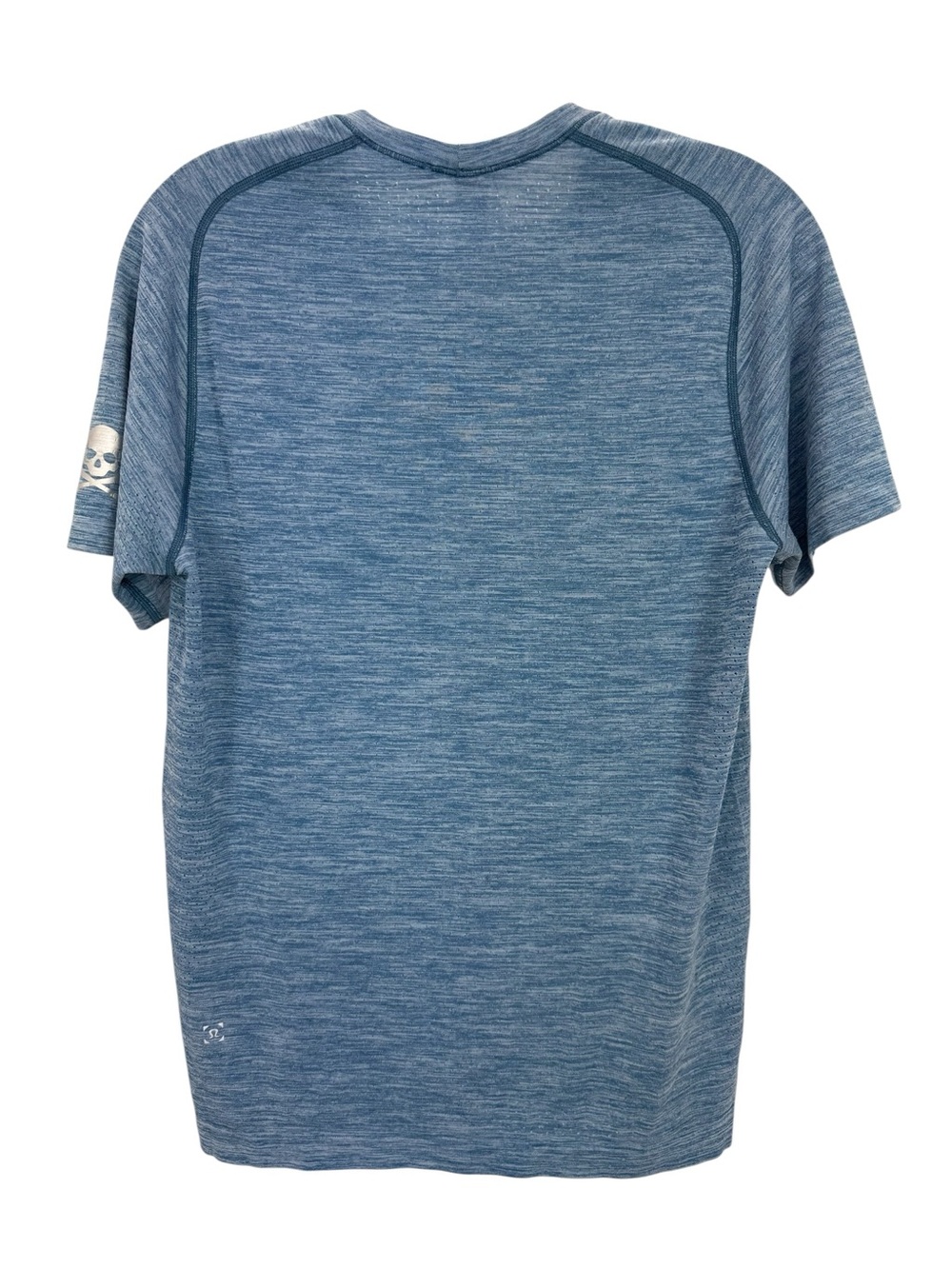 Lululemon Metal Vent Tech Short Sleeve Shirt w/Skull & Crossbones Small Blue - Picture 11 of 16